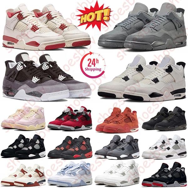 2026 new top quality designer 4s basketball shoes women men j4 sneakers Flight Club Iced Carmine Fire Red Black Cat White Red Thunder trainers outdoor sports shoes
