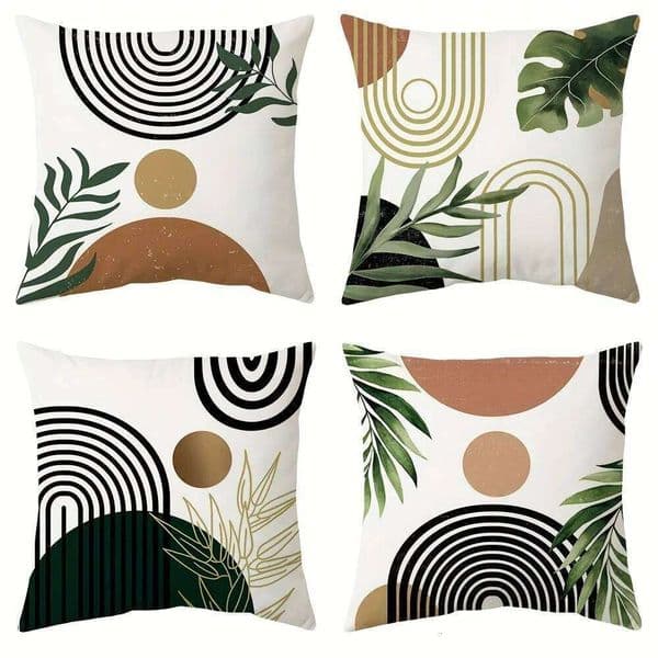 Pillow Case Bohemian home decoration pillowcase geometric leaf pattern printing pillow living room sofa cushion cover 26L0505