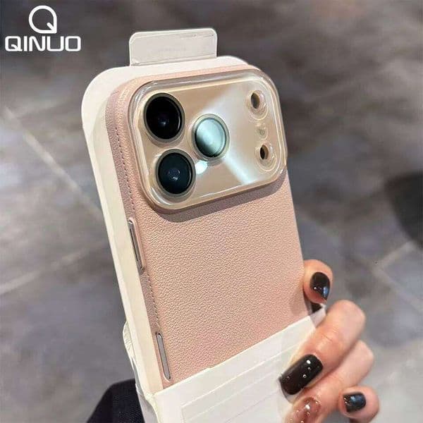 Luxury Leather Texture Rugged Plastic Case for iPhone 17 Air 16 15 14 Plus 13 12 Pro Max Glass Lens Protection Shockproof Cover 26H0505