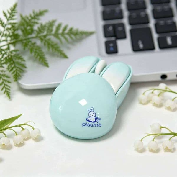 Cute Rabbit Wireless Mouse Silent Click High Appearance Level Mini Portable Mice Sweet Kawaii Design for Laptop Desktop Girls