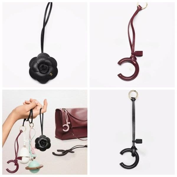 Genuine Leather Bag Charm for Women Keychain Elegant Retro Style Key Ring Designer Luxury Bag Pendant Accessory Unisex Key Holder High Quality