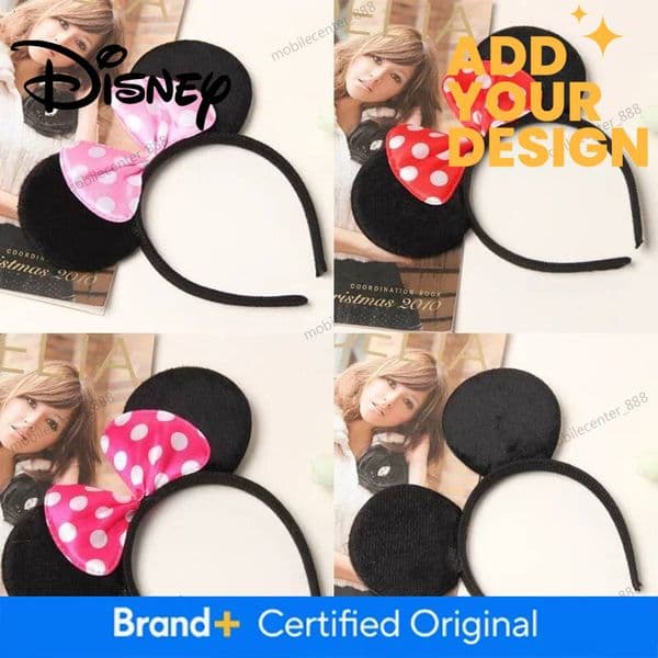 Designer Disney Adult Kids Minnie Mouse Ears Headband Girls Birthday Party Sequin Dot Bows Accessories Headwear Children's Headwear Hair Band Luxury