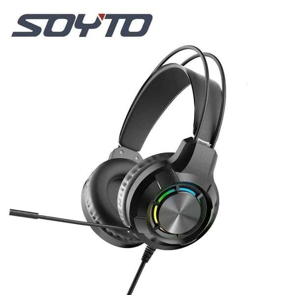 SOYTO Esports Gaming Headset Over-Ear Noise Cancelling Mic Deep Bass Hi-Fi Sound Universal PC u0026 Laptop Ideal for PUBG Y260525
