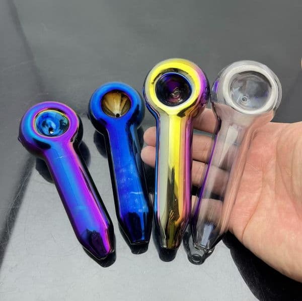 Glass Pipes Smoking Hand-blown Beautifully Handcrafted Smoking Pipe New European and American black gold plated color extended enlarged glass pipe
