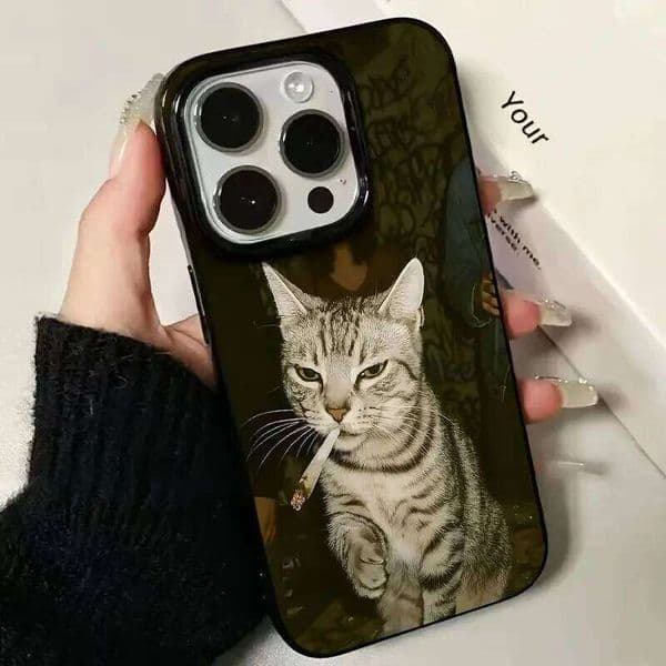 Smoking Cats Black Phone For IPhone 17Air 16 15 14 13 12 11 17 Pro Max X XS XR 7 8 Plus Soft Back Cover Case 26L0505