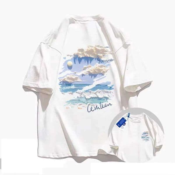 2026 Summer Trend Oil Painting Graffiti Short-Sleeved T-Shirt - Men's and Women's High-Quality Casual Pure Cotton Half-Sleeve 26W0505