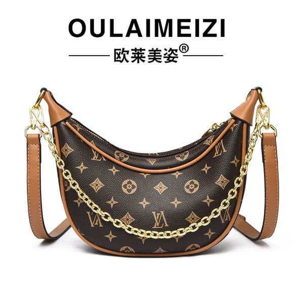 2026 OULAIMEIZI Women's Vintage Printed French Stick Bag Cross - body Dumpling Bag. Versatile and Stylish Shoulder and Armpit Bag Trendy