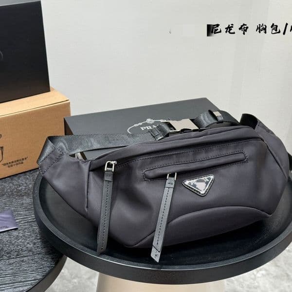 Fashionable Crossbody Nylon Casual Single-shoulder High-end Black Backpack