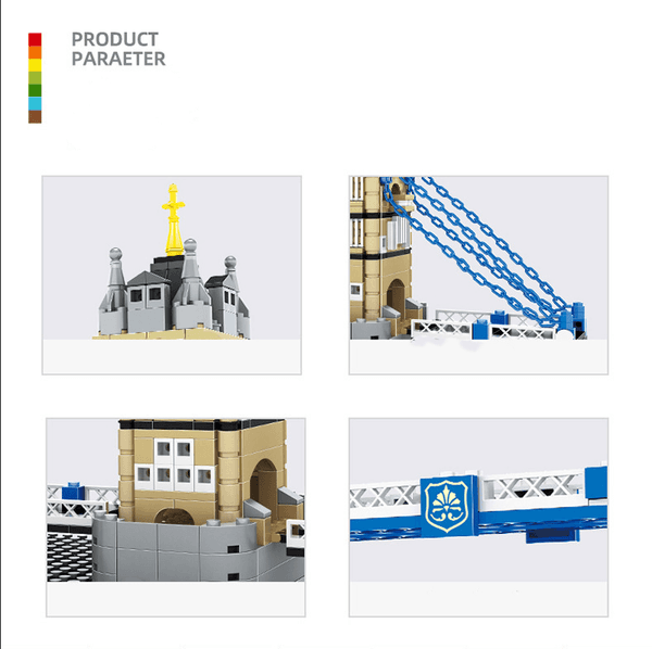 Free shipping The London Twin Tower Bridge is compatible with small particle building blocks for children's puzzle assembly toys Gift