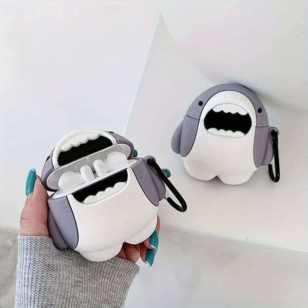 Cute Shark Cat's paw cartoon Air Pro 6 TWS Case For HT38 cover with hand ring earphone case 26W0505