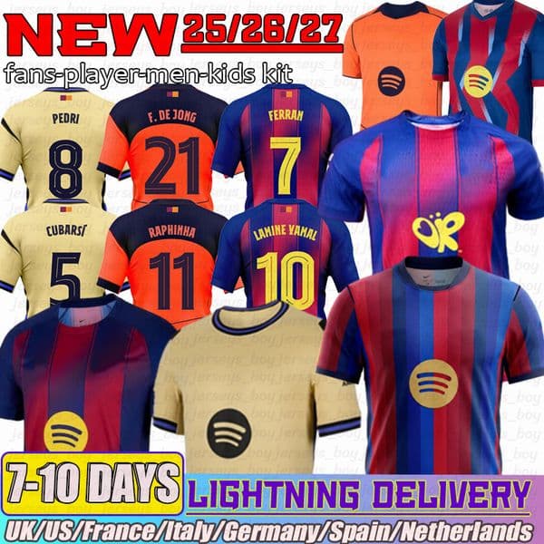 Barcelona jersey 26 27 LAMINE YAMAL FERRAN OLMO SHEERAN Soccer Jerseys RAPHINHA PEDRI GAVI LEWANDOWSKI RASHFORD F. DE JONG football shirt mens kit kids