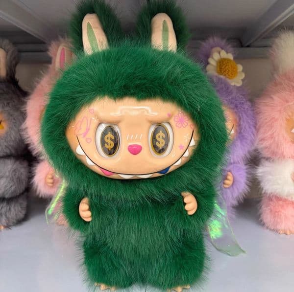 Limited Style 38cm Labubu Zimomo Fluffy Plush Doll with Tail & Unique Eyes Collectible Gift