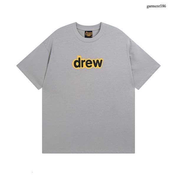 Tt High-quality Drew smiley face print short-sleeve high street casual loose-fit trendy T-shirt for men and women couples ins 4f 28 cb
