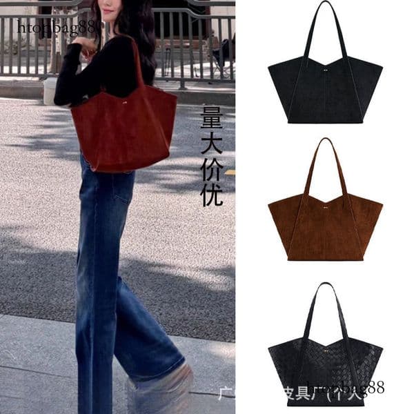 JW PEI Tote Kiana Single Shoulder Underarm Handbag Women, Large Capacity Faux Suede Woven Commuting Bag for Women