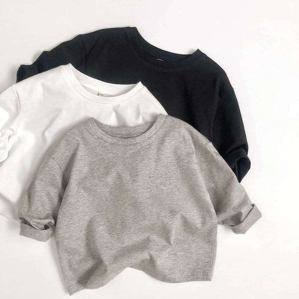 New Kids Cotton Long Sleeve T-Shirt Top 2-7Y Boys Girls Loose Basic Shirt Korean Children's Clothes 2025 Soft Undershirt Outfit 26W0505
