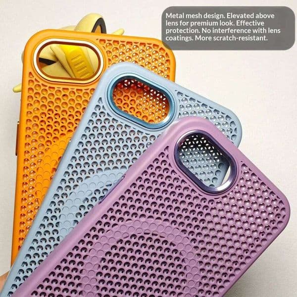 17E 16E Case New Heat Dissipation Honeycomb Hollow Breathable PC Cover For iPhone 17e Wireless Charging Funda 26H0505