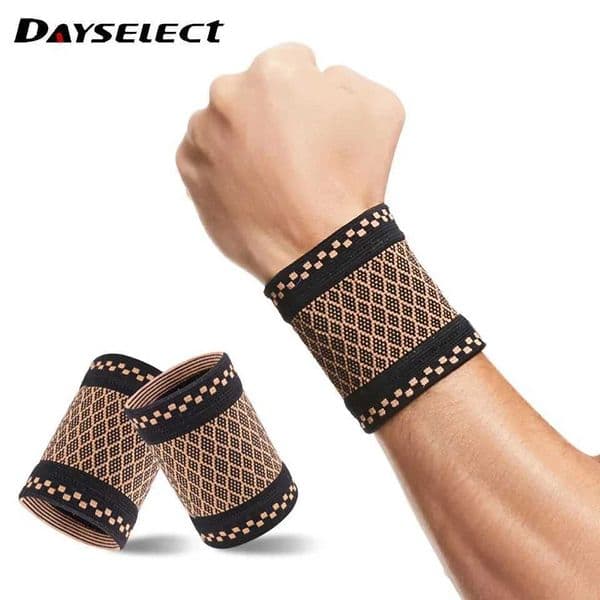 1Pair Copper Wrist Guard Professional Sports Fitness Wrist Brace Support Wrist Protector Elastic Knitted Compression Wristband Z260504