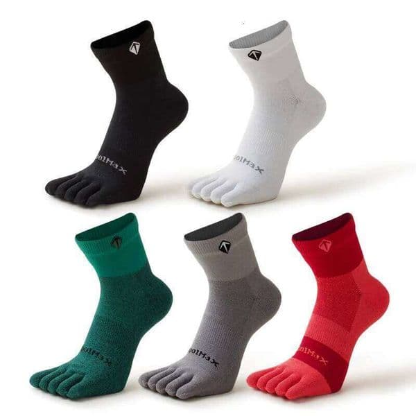 Men's Sports Cotton Five Finger Sweat Absorption Anti-odor Autumn Winter Towel Base Terry Long Tube Split Toe Socks 26W0505