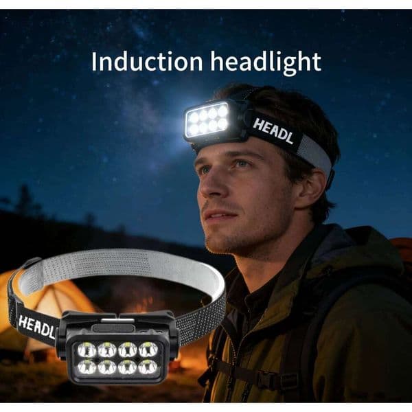 Charging LED Headlamp High-Brightness Long-Endurance Portable with Sensor for Night Fishing Camping Outdoor Running Emergency