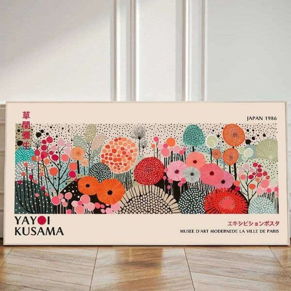 Colorful Yayoi Kusama Poster Abstract Floral Print Japanese Canvas Painting Exhibition Gallery Wall Art Picture Home Decor 26H0505