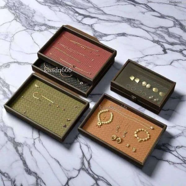 Colorful wooden tray light, luxurious bathroom sink, cosmetics, jewelry, aromatherapy storage box