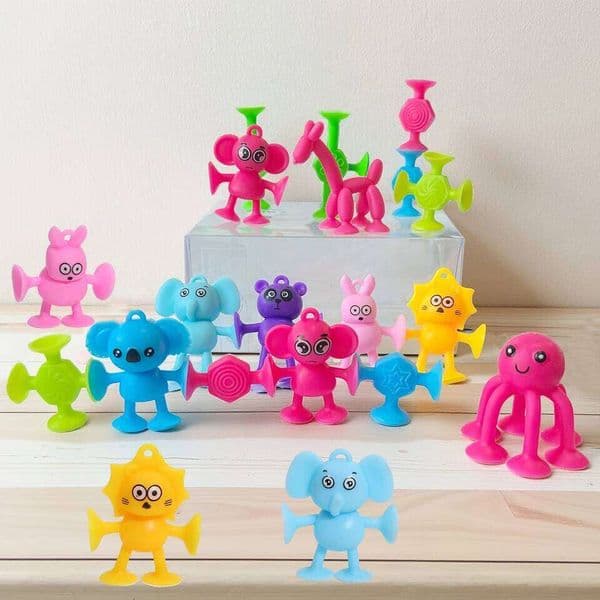 Animals Suction Cup Toy, Multicolored Textured Sucker, Interactive Toys Kindergarten, Gift For 3+Years Children 26W0505