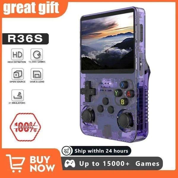 NEW Green R36S Retro Handheld Console Linux System 3.5 Inch IPS Screen Portable Pocket Video Player 64GB 128G Game Kid Gift S260504