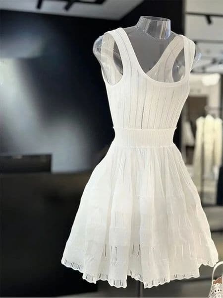 High-end Short Dress Womens Summer French Style Exquisite Sense Niche Sleeveless Vest Stitching Dress 260430