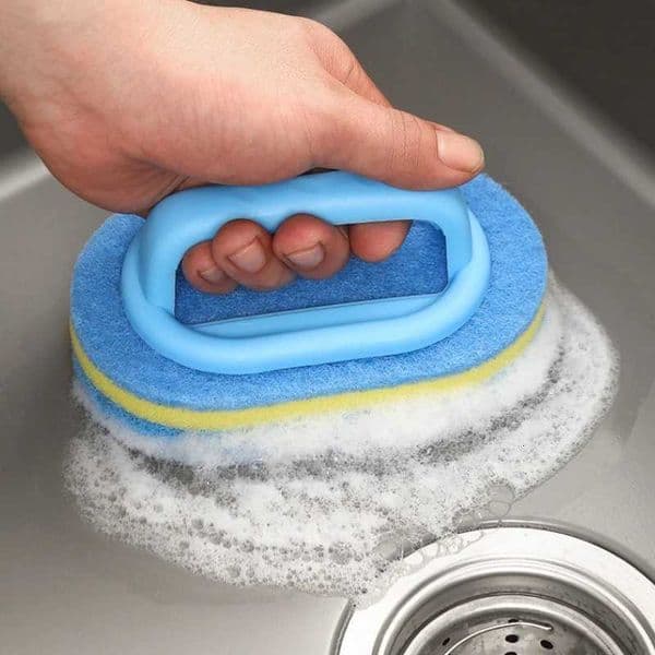 Sponge Cleaning Brush With Handle Bathtub Tile Scrub Brush Kitchen Bathroom Cleaning Sponge Brush Household Cleaning Supplies X260504