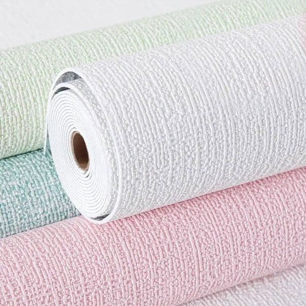 3D Imitation Linen Self-Adhesive Thickened Background Wallpaper Bedroom Renovation Home Decor PVC Foam Wall Sticker