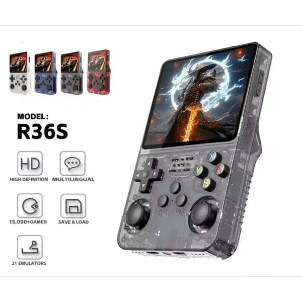 NEW R36S Mini Open Source Handheld - 3.5" IPS Linux Retro Gaming Console 128G Preloaded Games Plug & Play Starter S260504