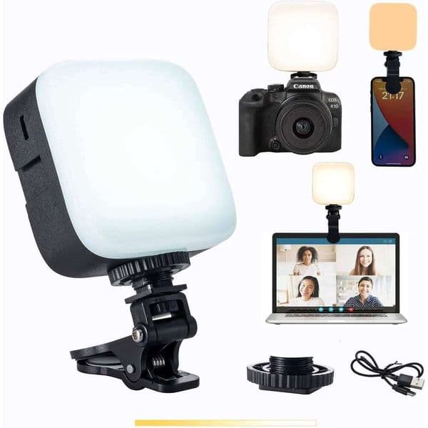 3CCT USB-Rechargeable LED Phone - Portable Photo Light Up to 6500K Color Temperature for Selfie Makeup