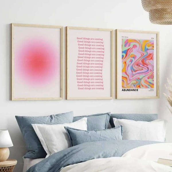 Aura Psychedelic Retro Gradient 70s Nostalgia Positive Affirmation Wall Art Canvas Painting Posters For Living Room Home Decor 26H0505
