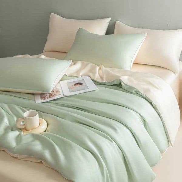 New Washed Ice Silk Bedding Set 4PCS Summer Cool Touch Rope Design Sheet Set Soft Breathable Hotel Luxury Twin/Full/Queen SizeJ260506