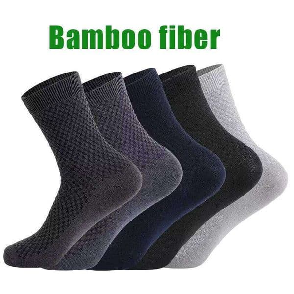 5Pairs/Lot High Quality Bamboo Fiber Business Breathable Deodorizing Men's Casual Socks Large Size EU38-46 26W0505
