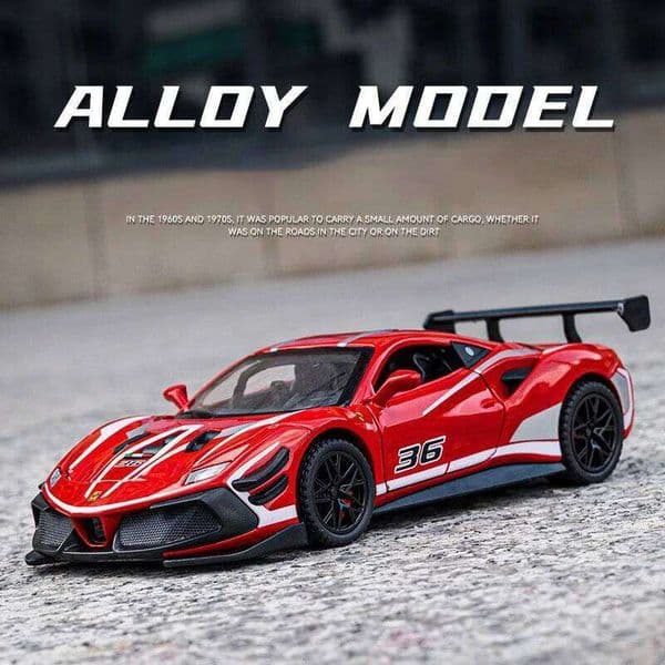 1:32 488 Alloy Supercar Diecast Metal Miniature Scale Car Model Sound & Light Simulated Collectibles Children's Toys Vehicles Gifts 26H0506