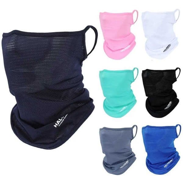 Summer Ice Silk Sun Protection Full Face Mask Balaclava Breathable Sun UV Protection Outdoor Sport Cycling Windproof Neck ScarfT260506