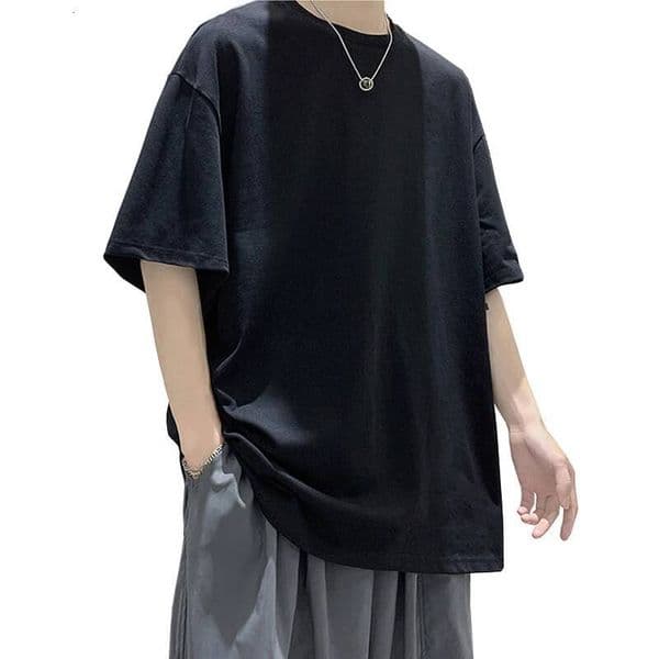 Oversized Summer Short Sleeve Men's Shirt New Fashion Solid Loose O-Neck T Shirts Mens Cotton Hip Hop Streetwear Top Tees 5XL dongdumaoyi