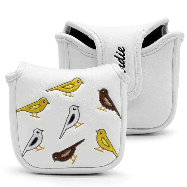 Birdie Cover Mallet cover White Golf Club Putter Covers Leather Aliennana with Magnetic 26Y0506