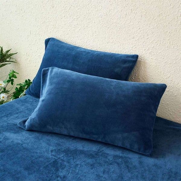 2 pieces of milk velvet pillowcase - Solid color with zipper, suitable for autumn and winter, size: 48x74cm 26W0506