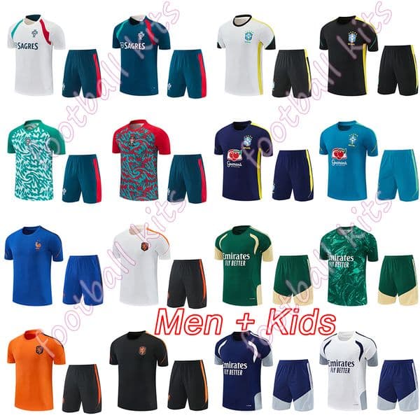 Brazil kids football kits france world cup 2026 portugal pre match football jersey training shirt kit 25 26 27 mens warm up top soccer jerseys camiseta maillot