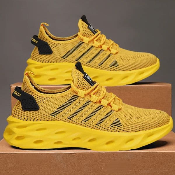 Men Shoes Comfortable Unisex Sneakers Breathable Couple Running Shoes Women Tennis Sports Shoe Size 37-47 Yellow Walking Sneaker 260506