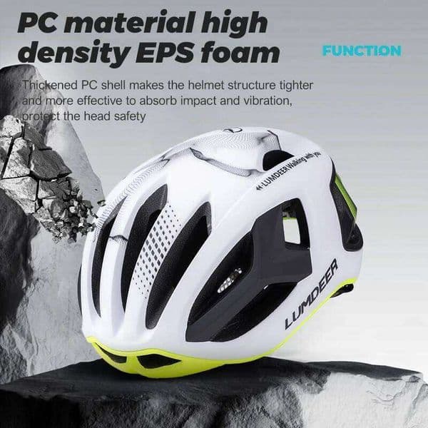 LUMDEER Bicycle Ultralight Adult Safety With Magnetic Tail Light Integrally Molded Road Cycling Helmet 26W0506