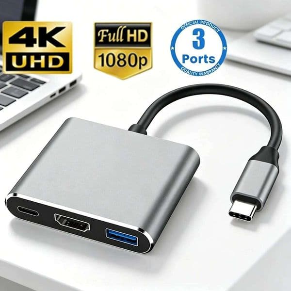 3 in 1 hdmi-compatible HUB Male Femal 3.1 Type-C To USB 3.0 Charge Adapter Converter for PC Laptop Macbook