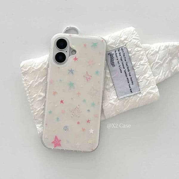 Korean Personalize Colorful Star Phone for 17 Air ProMax 16 15 Plus 14 12 11 13Pro All Inclusive Protective Case Y2k 26Y0506