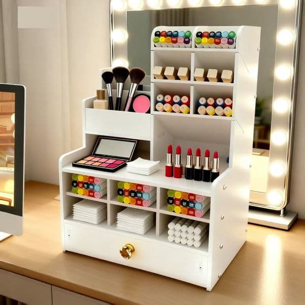 Pen holder, desk storage compartments, office drawer, stationery box, creative storage box