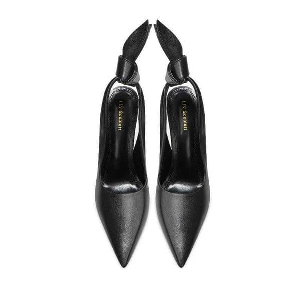 French satin single shoes can be worn daily without tiring feet black womens shoes stiletto high heels H260506