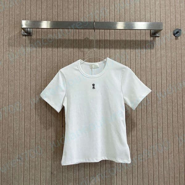 Summer Women designer clothes Crew Neck Short Sleeve T Shirt tops women With Embroidered Brand Logo Soft Fabric Slim Fit Casual Tee Basic All-match Clothing