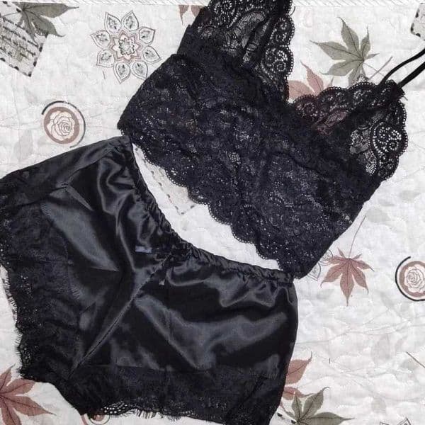 Pajama Sets Sexy Pajamas for Women 2 Pieces Top Shorts Set Sleepwear Clothes Lace Pajamas Underwear Lingerie S260506459C