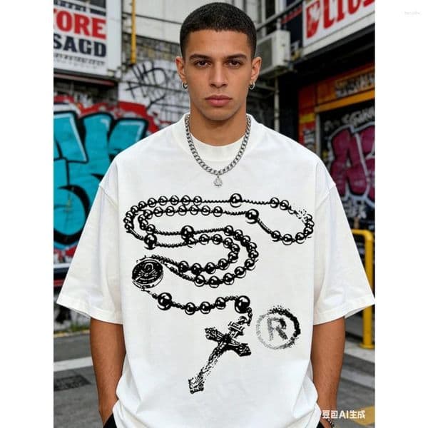 Men's T Shirts High - Street Religious Tee With 'We Are Creations Of God' SloganPrinted T-Shirts Casual And Comfortable Shirt